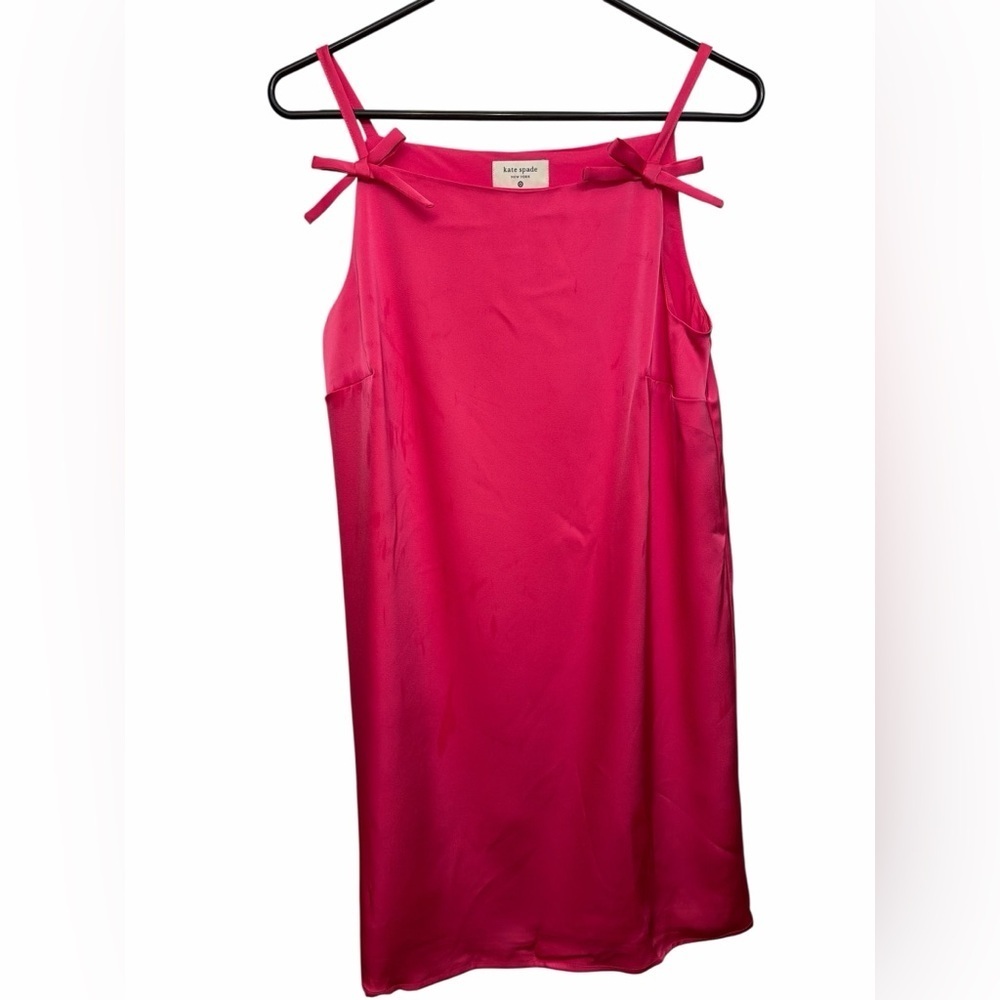 Kate Spade Mini Tank Shift Slip Dress with Bows Hot Pink NWOT